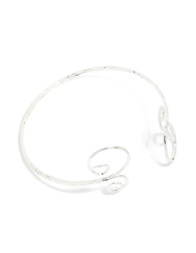 Silver Open Swirl Arm Cuff