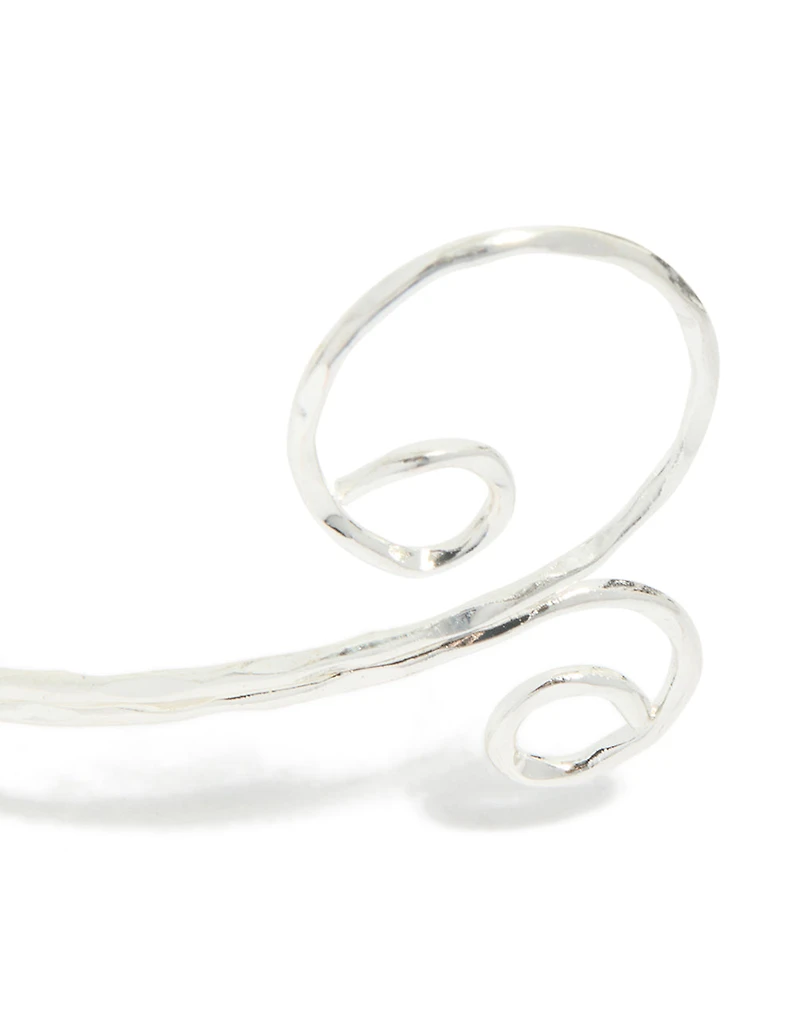 Silver Open Swirl Arm Cuff