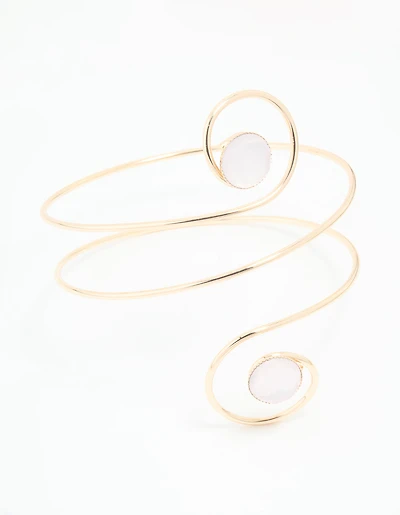 Gold Clear Gem Swirl Arm Cuff