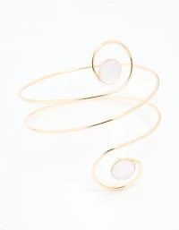 Gold Clear Gem Swirl Arm Cuff