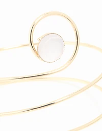 Gold Clear Gem Swirl Arm Cuff