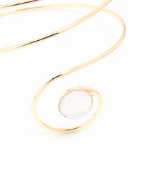 Gold Clear Gem Swirl Arm Cuff