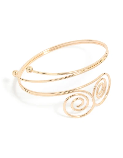 Gold Double Swirl Arm Cuff