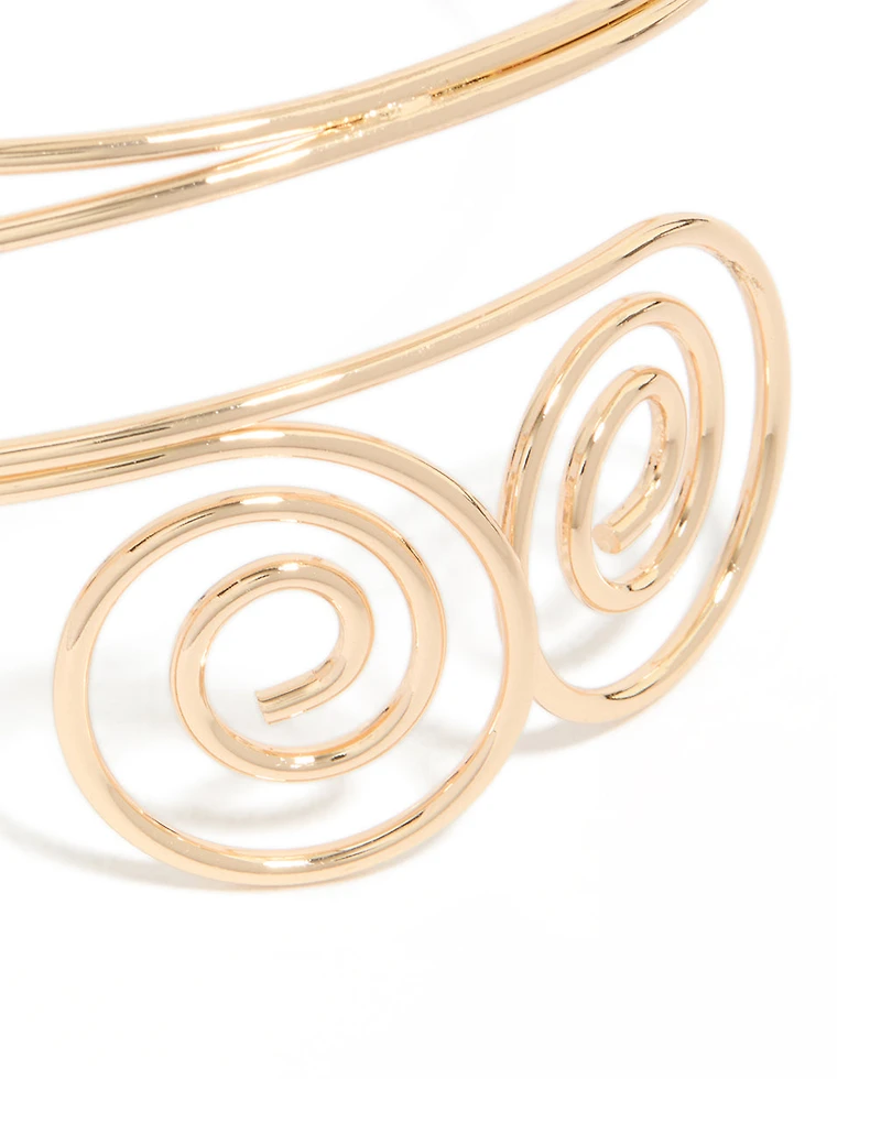 Gold Double Swirl Arm Cuff