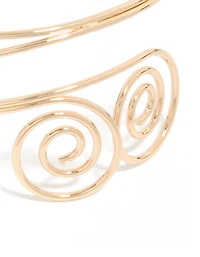 Gold Double Swirl Arm Cuff