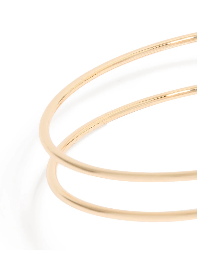 Gold Swirl & Brown Stones Arm Cuff