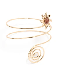 Gold Sun & Swirl Arm Cuff