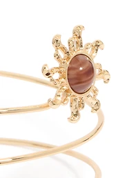 Gold Sun & Swirl Arm Cuff