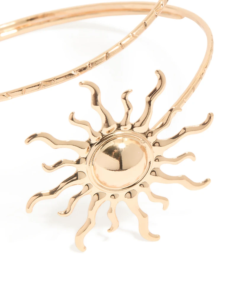 Gold Double Sun Arm Cuff