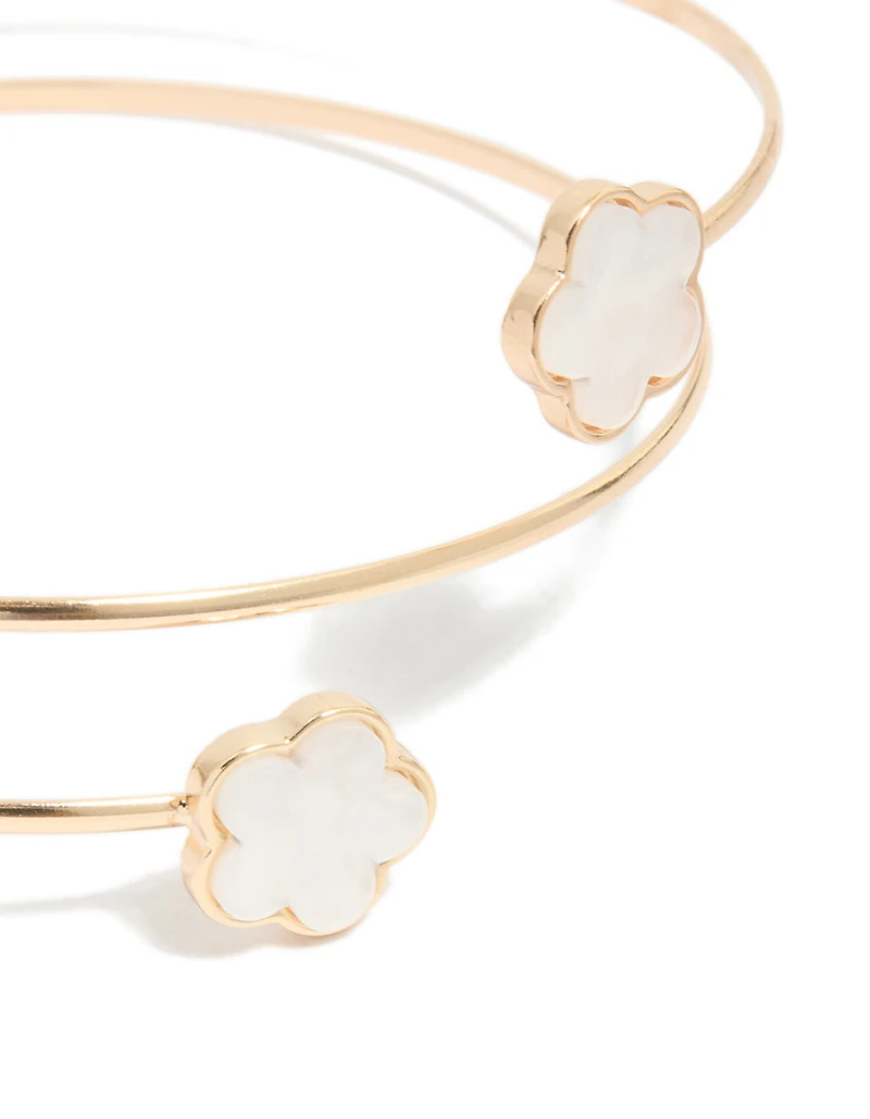 Gold Small Flower Arm Cuff