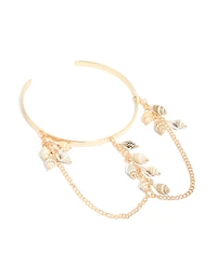 Gold Chain & Shells Arm Cuff