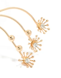 Gold Diamante Small Flowers Arm Cuff