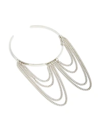 Silver Diamante Chains Drop Arm Cuff
