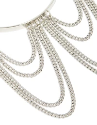Silver Diamante Chains Drop Arm Cuff