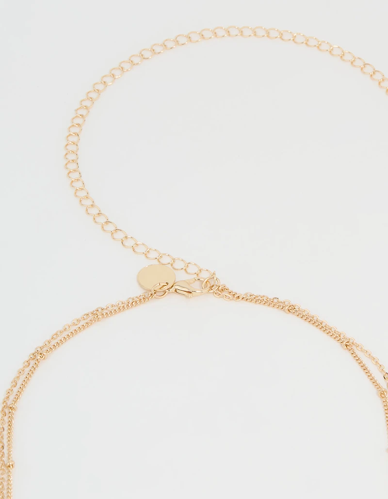 Gold Multicoloured Semiprecious Stone Waist Chain.
