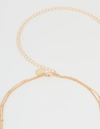 Gold Multicoloured Semiprecious Stone Waist Chain.