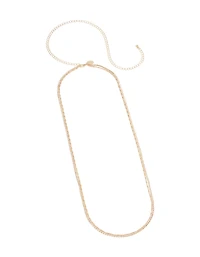 Chaîne de taille double couche en zircone cubique en zircone dorée
