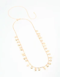 Genuine Shell & Gold Ribbed Shell Waist Chain