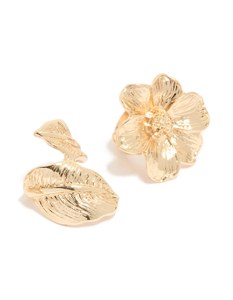 Gold Flower Rings 3-Pack
