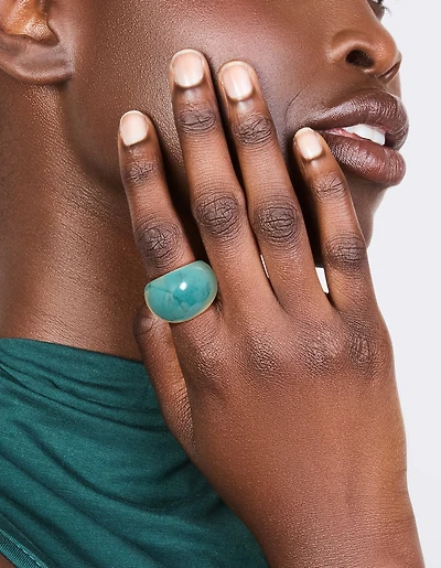 Turquoise Acrylic & Shell Rings 3-Pack