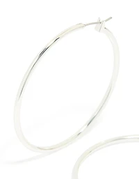 Grandes boucles d’oreilles à cerceaux minces plaquées argent