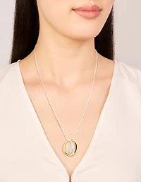 Pendentif de forme organique plaquée métal mixte