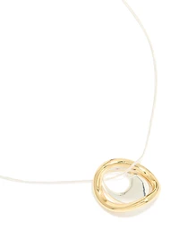 Mixed Metal Plated Organic Shape Pendant Necklace