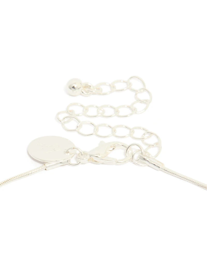 Mixed Metal Plated Organic Shape Pendant Necklace