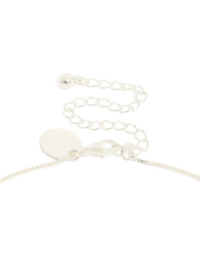 Silver Plated Diamante Cross Fine Chain Necklace