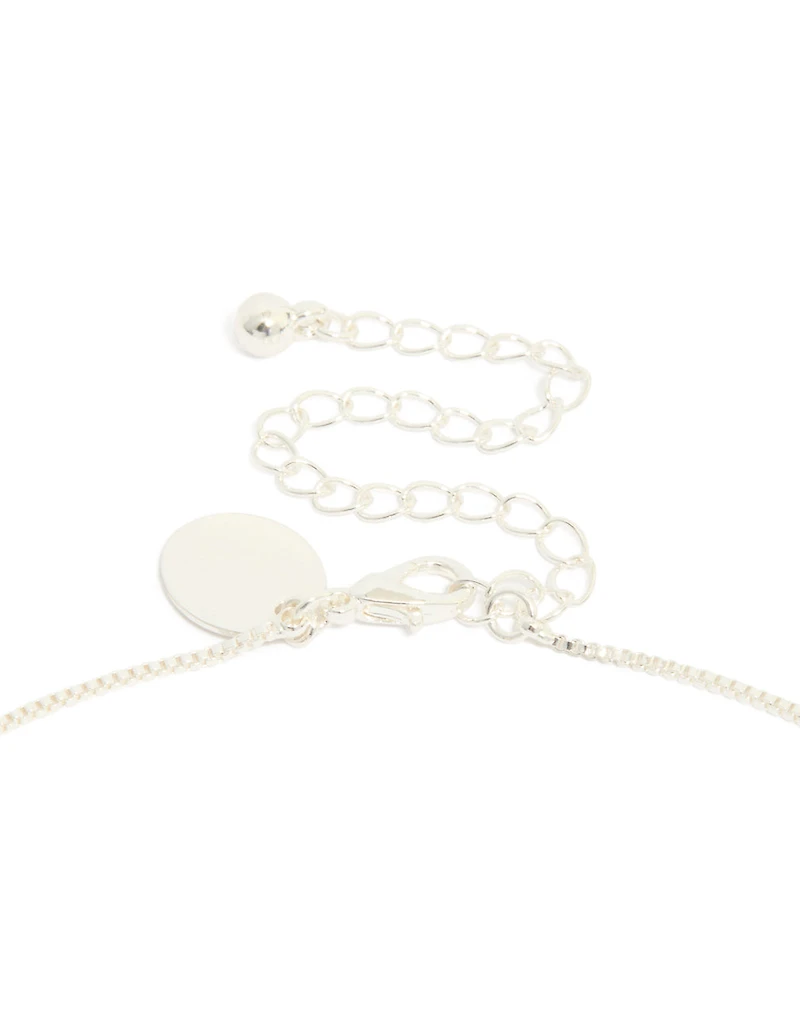 Silver Plated Diamante Cross Fine Chain Necklace