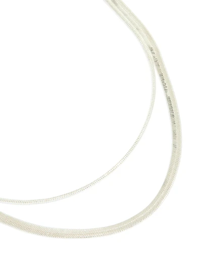 Silver Plated Snake Chain Layered Necklace