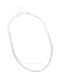 Silver Plated Snake Chain Layered Necklace