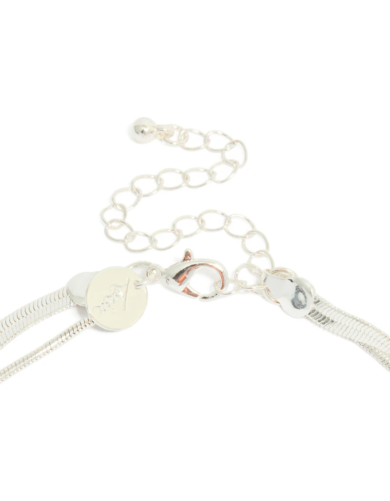 Silver Plated Snake Chain Layered Necklace