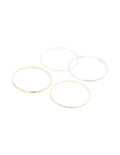 Bracelets plats en métal mixte pack de 4