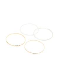 Bracelets plats en métal mixte pack de 4