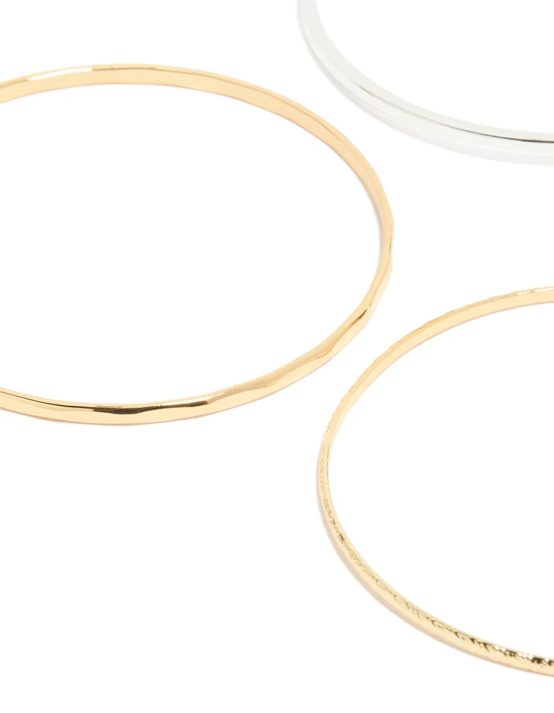 Bracelets plats en métal mixte pack de 4