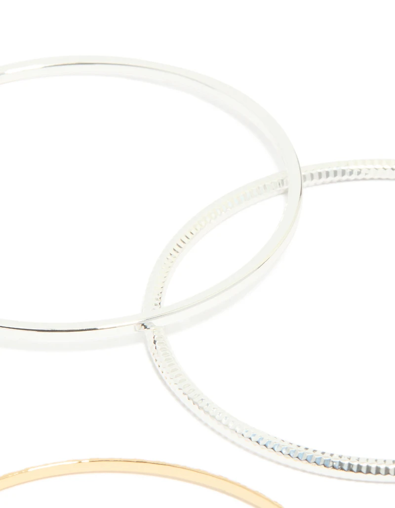 Bracelets plats en métal mixte pack de 4