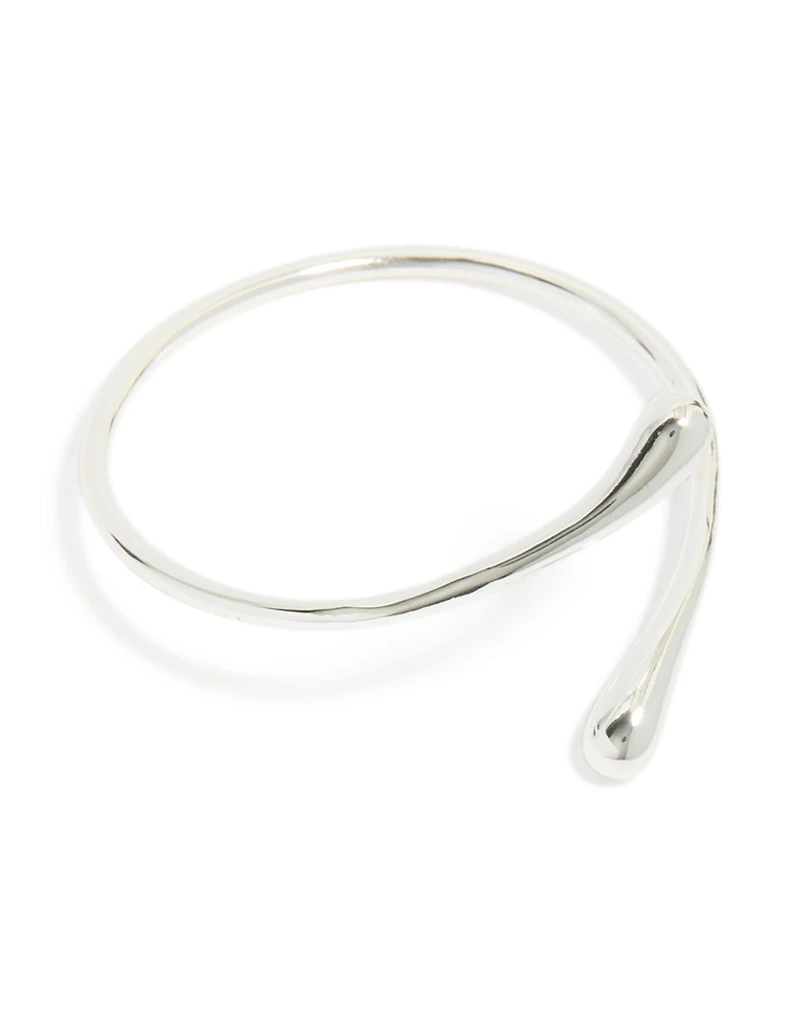 Silver Plated Teardrop Wrap Around Bangle