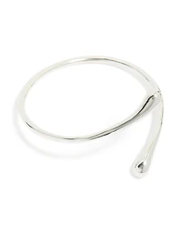 Silver Plated Teardrop Wrap Around Bangle
