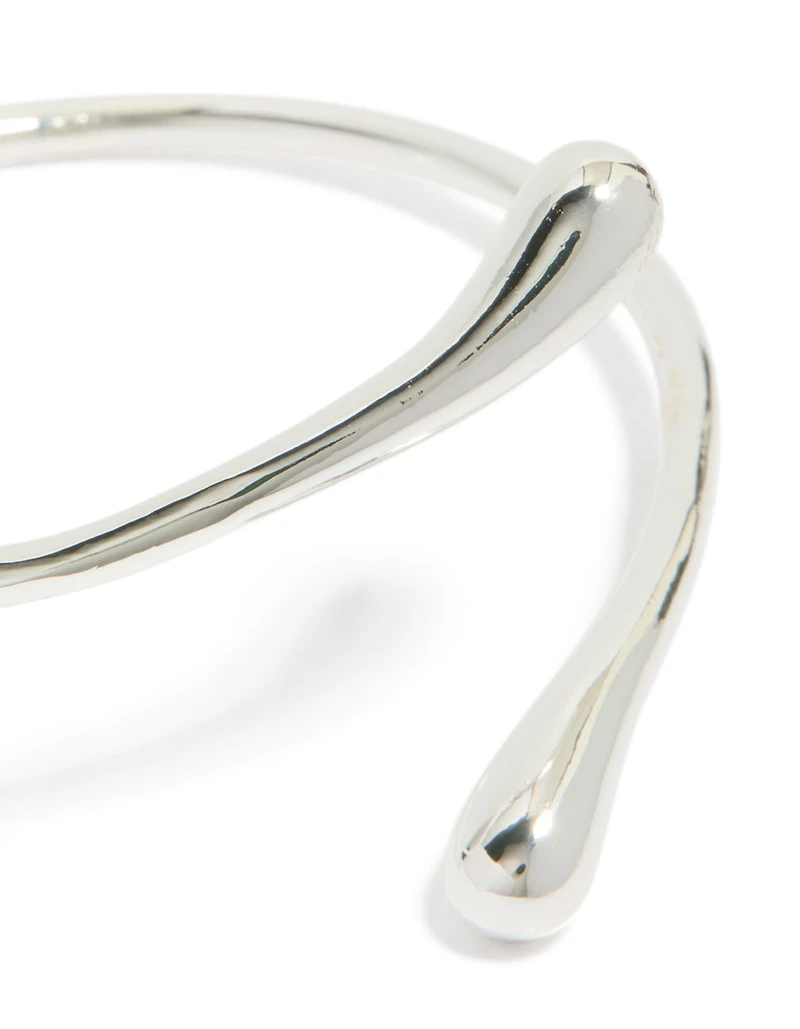 Silver Plated Teardrop Wrap Around Bangle