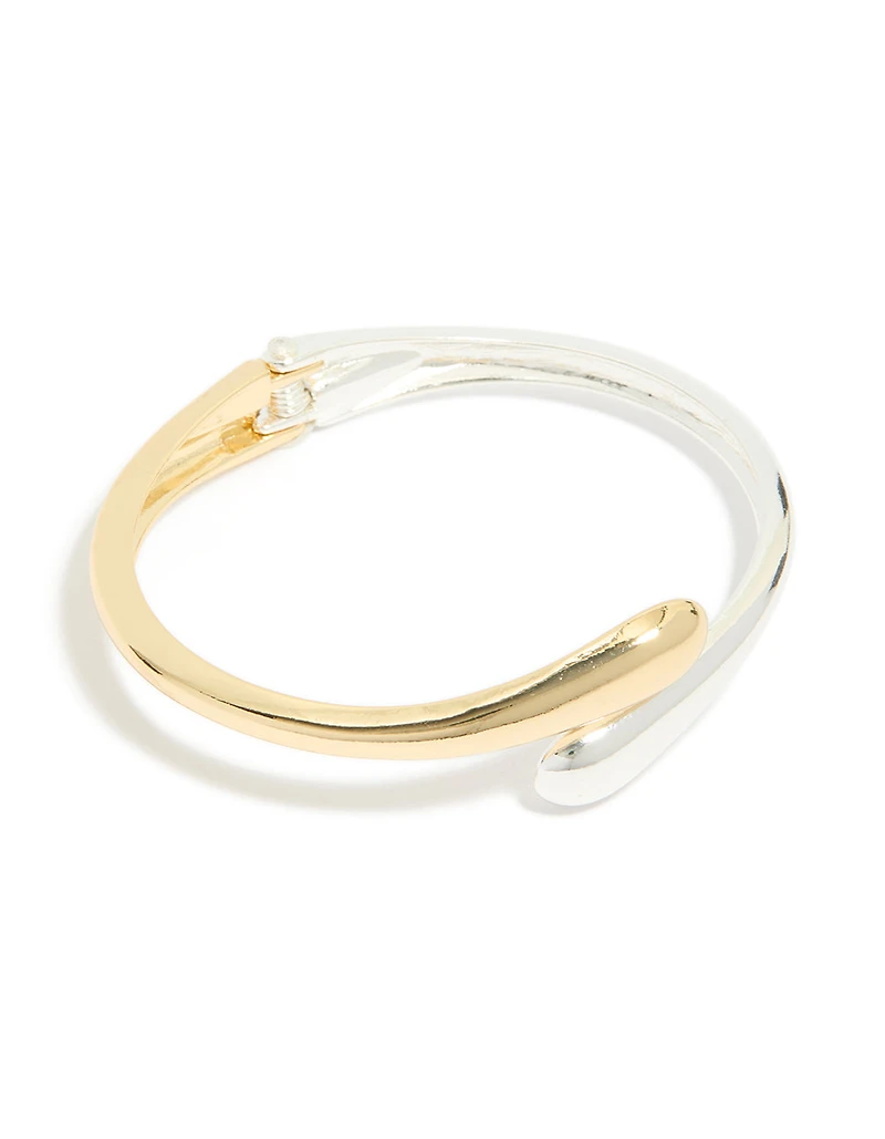 Mixed Metal Plated Wrap Around Bangle