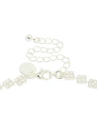 Collier à fleurs multiples en zircon cubique plaqué argent