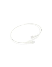 Silver Plated Cubic Zirconia Floating Wrap Around Bangle