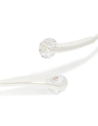Silver Plated Cubic Zirconia Floating Wrap Around Bangle