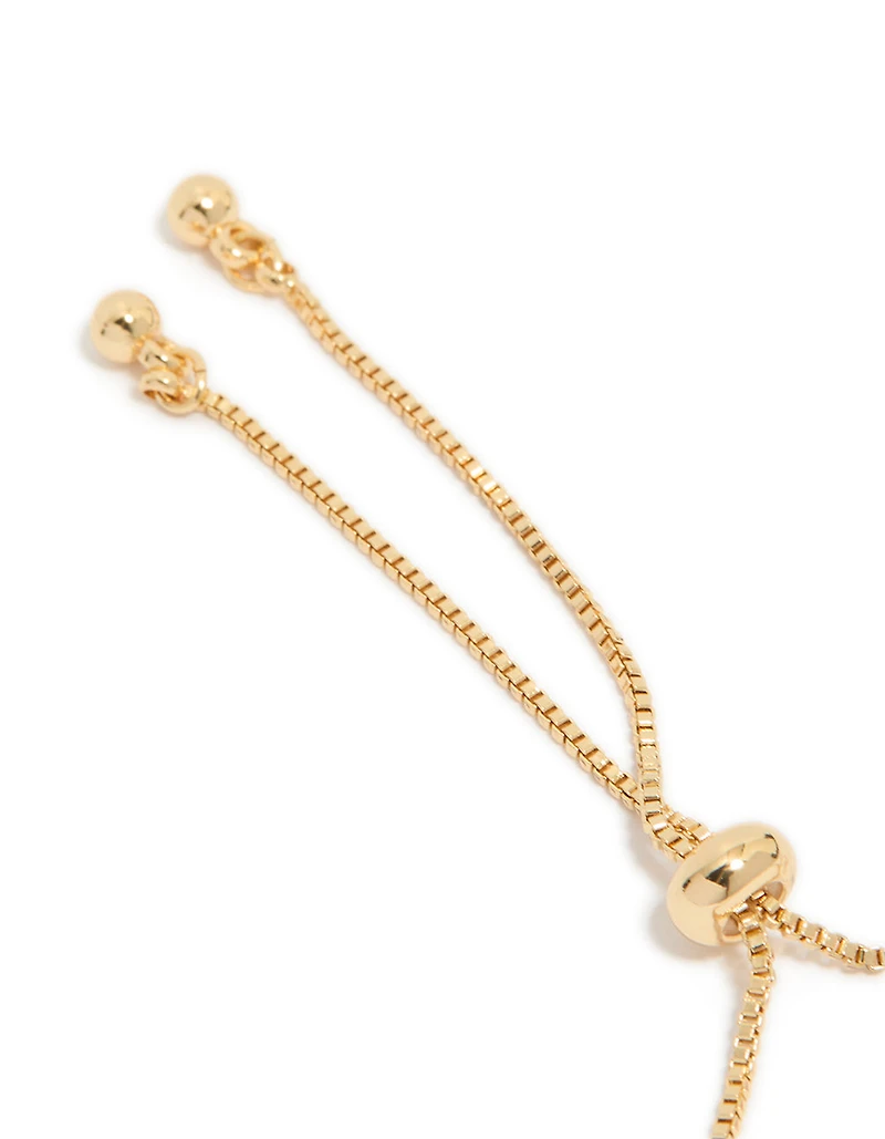 Gold Plated Cubic Zirconia Mini Tennis Toggle Bracelet