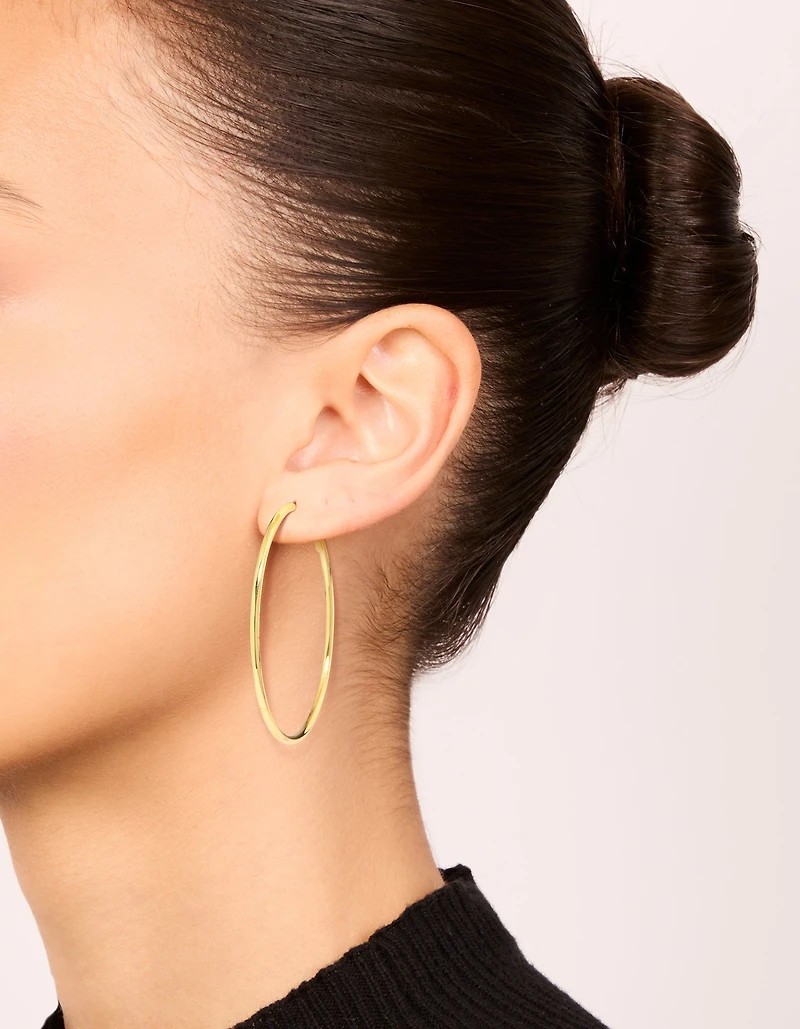 Gold Plated Thin Hoop Earrings