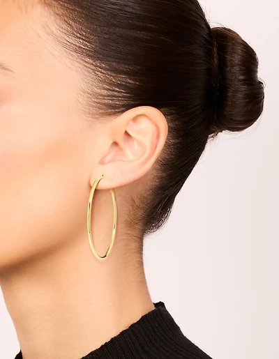 Gold Plated Thin Hoop Earrings