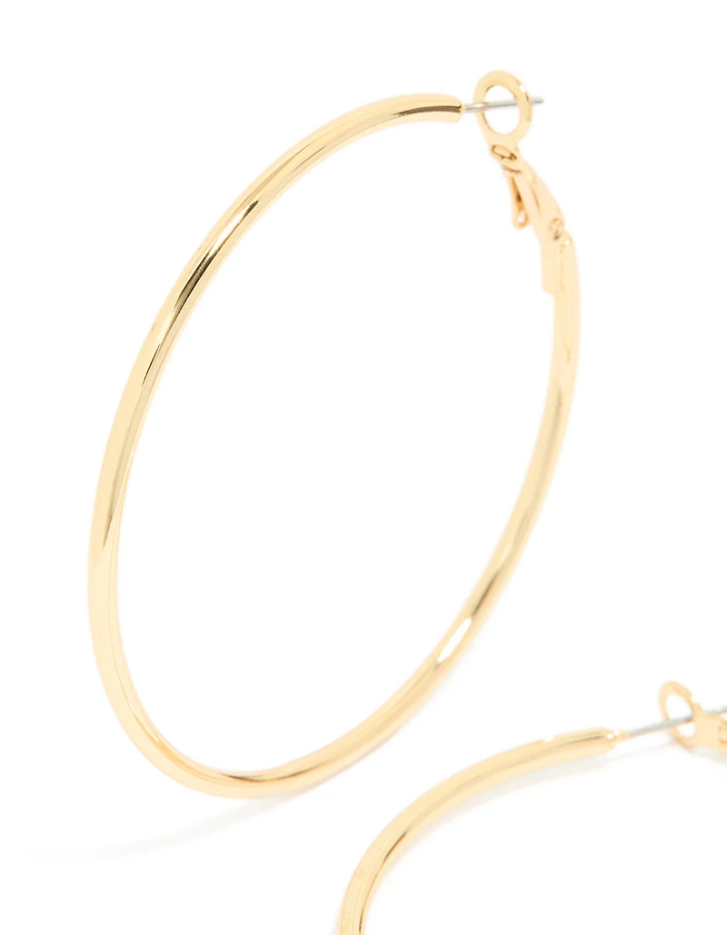 Gold Plated Thin Hoop Earrings