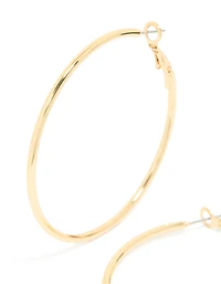 Gold Plated Thin Hoop Earrings