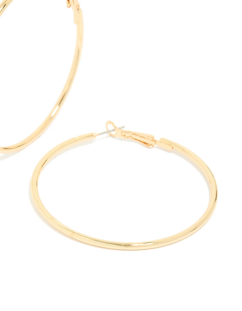 Gold Plated Thin Hoop Earrings